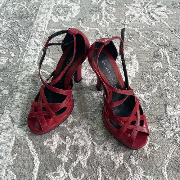 Chinese laundry red strappy platform sandal size 7.5 - Picture 3 of 6